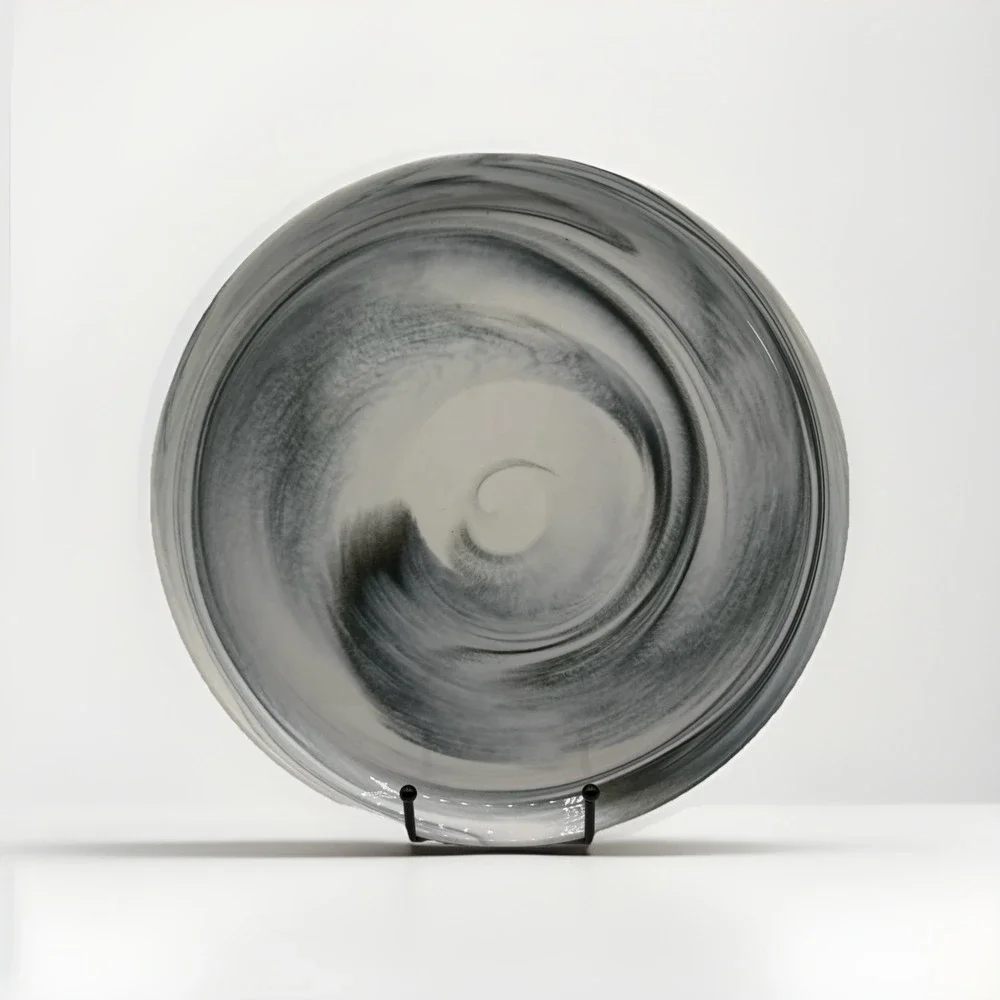 Artisanal Kitchen Supply Marble Black‎ Coupe Dinner Plate 10.75